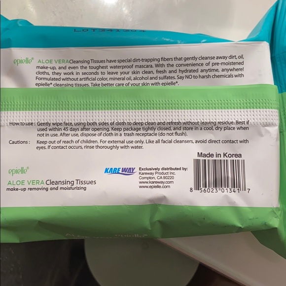 Epielle Makeup Cleansing Face Tissues Aloe Vera Deep Clean Pores Poshmark